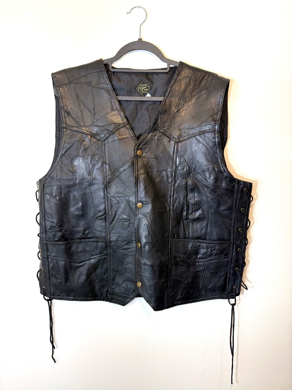 Canyon Creek Leather Vest XL Lace Sides Never Worn (Minor Storage Wear)